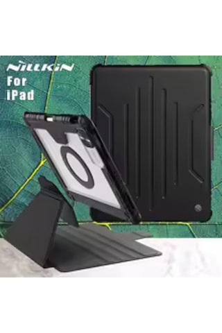 Nillkin Apple Uyumlu iPad Air 11inç M2/m3 Air 4/5.nesil 10.9 Kalemlikli Standlı Düşmeyedayanıklı Kılıf Arka Kapak
