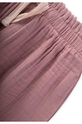 Cigit Beli Fırfırlı Geniş Kesim Müslin Pantolon 1-8 Yaş Bakır Bakır