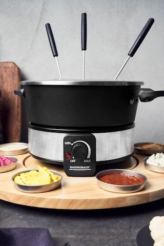 Fondue Set 1,8 L Yapışmaz Tencere Ve 8 Li Paslanmaz Sos Kabı İle Premium Set