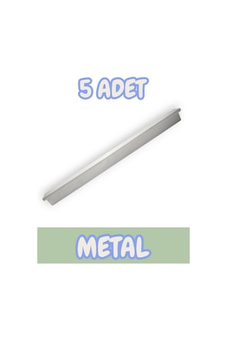 Fulya Alüminyum Metal Lüks Modern Mobilya Çekmece Mutfak Dolabı Kulpu Krom 128mm 5 Adet Krom