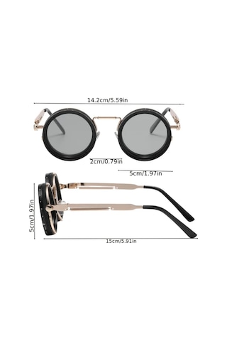 Motion003 Altın Sarısı Ayarlanabilir Işıklı Retro Punk Parti Festival Gözlük Erkek Ve Kadın İçin Uygun Altın