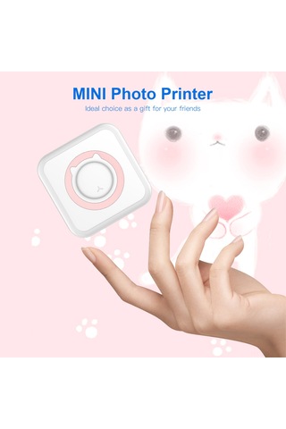 Yunboo Yeşil Mini Isı Yazıcı, 57mm 203dpi, Bluetooth/usb, 1000mah Pil, 6 Isı Kağıdı +5 Yapışkan +3 Renkli Kağıt, Not/resim/yazı Yazdırma