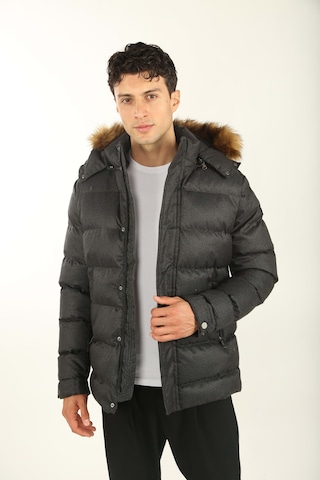 Erkek Kalın Şişme Kapüşonlu Kaban 001