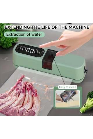 Honeybeeshop Taşınabilir Usb Şarjlı Otomatik Vakumlu Mühürleyici Koyu Mavi 1200mah Kompakt Tasarım Ev Ve Piknik İçin