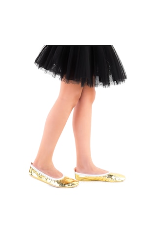 Kiko Kids Prom 7525 Kız Çocuk Pisi Pisi Balo Dans Gösteri Ayakkabısı Altın