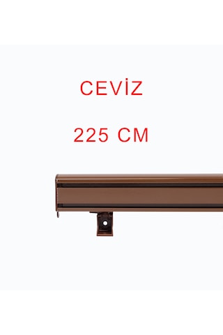 Ceviz Dekoratif Perde Alüminyum Dekoratif Ray Kornişi 225 Cm
