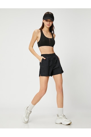 Koton Sporcu Sütyeni Dolgulu Balensiz Halter Yaka Pencere Detaylı Siyah 3sak30018nk 3SAK30018NK999 Siyah