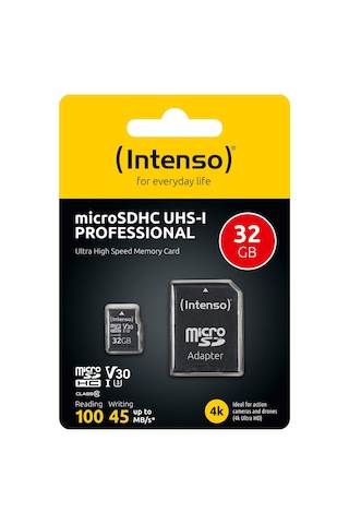 Intenso 32gb Microsdhc Uhs-ı Professıonal Class10 U3 V30 Ultra High Speed Memory Card 4k