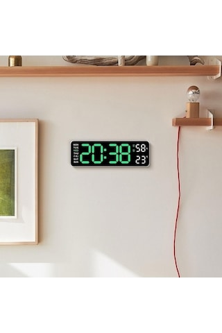 Trendooze Yeşil Suntek Saati Saati Saat, Led Duvar Duvar Dijital Dijital Çalar Rn Yeşil