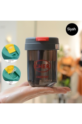 Jian Fan Yazöğrencisi Taşını Bilir Plastik Bardak Siyah Siyah