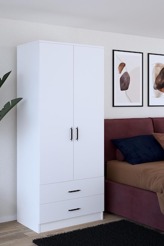 Ayrex 2 Kapılı 2 Çekmeceli Gardırop/beyaz Genel