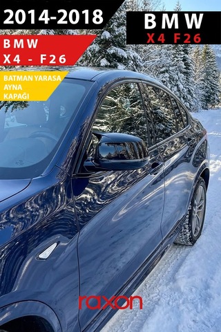 Bmw X4 F26 2014 2018 Batman & Yarasa Ayna Kapağı Parlak Piano Black Sport