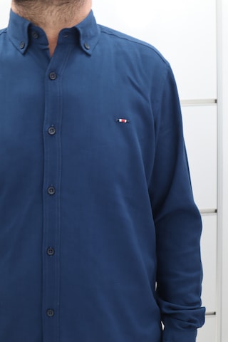 Becces Dmctekstil Erkek 009 Düz Spor Kesim Dar Kalıp Cepsiz Uzun Kollu Yazlık Keten Gömlek Lacivert