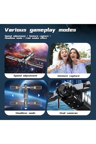 Ae22 Gps Destekli Hd Kameralı Katlanabilir Drone Brushless Motor, Wi-fi Canlı Görüntü, 360 Dönüşlü Drone-1693