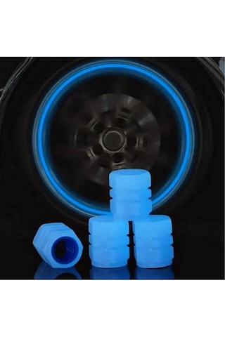 4 Adet Sibop Kapağı Fosforlu Floresan Led Pilsiz Araba Motorsiklet Bisiklet Lastik Sibop Kapağı