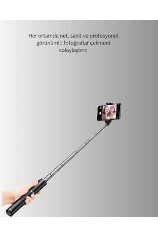 Bfs Bluetooth Selfie Çubuğu Işıklı, Katlanabilir, Uzaktan Kumandalı