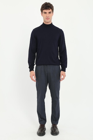 Dufy Erkek Slim Fit Yarım Balıkçı Yaka Lacivert Triko-18498