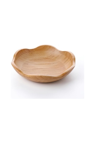 Dekoratif Bambu Kase 20 Cm Ve 25 Cm Ölçü Seçenekli, Dalgalı Kenarlı Sunum Kasesi, Çerezlik, Kuruyemiş, Kuru Meyv