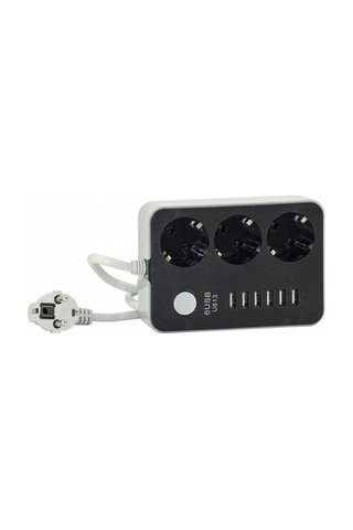 Akım Koruyuculu 6usb Port Hızlı Şarjlı 3lü Priz