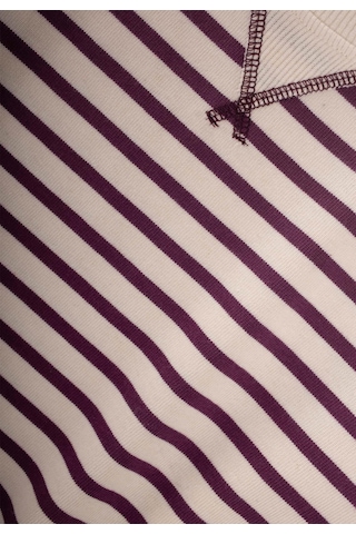 Çizgili Karyoka Detaylı Mevsimlik Sweat 2-12 Yaş Mürdüm MÜRDÜM