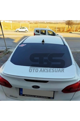Ford Focus 3- 3,5 Bagaj Üstü Slim Spoiler Piano Black Parlak Beyaz (Sts Oto Aksesuar)