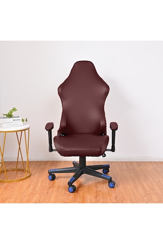 Reedark Suda Dayanıklı Kedi Tırmalamaya Dayanıklı Pu Tek Renklastik Oyuncu Ofis Sandalye Kılıfı Bordo, L Boy, 1 Adet DiğER