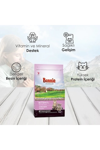 Bonnie Tavuklu Yavru Kedi Maması 3 x 1500 G