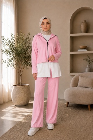 Unika Boutique Kadın Oysho Fermuar Detaylı 3 Lü Takım Pembe