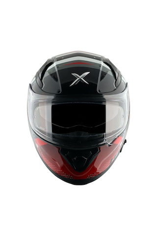 Axor Apex Hex-2 Kapalı Motosiklet Kaskı Gri - Kırmızı