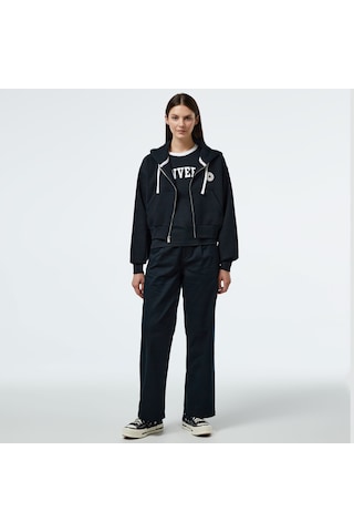 Converse Retro Full-zip Kadın Siyah Eşofman Üstü