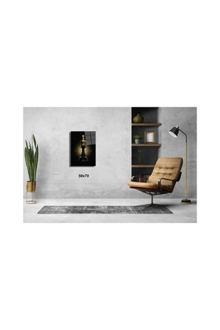 King Santraç İllüstrasyon Cam Tablo Pct0718 Modern Dekorasyon Temalı Dekoratif Duvar Tablosu, Salon, Ev Ve Ofis Dekoru,