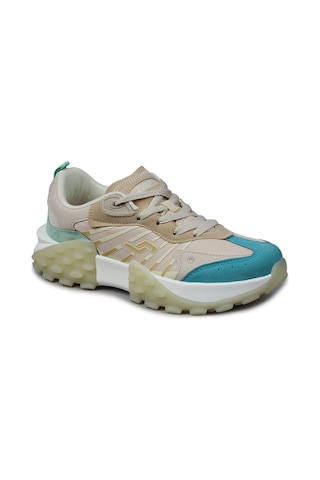 Jump 29092 Bej - Mint Yeşili Kadın Sneaker Günlük Spor Ayakkabı Bej