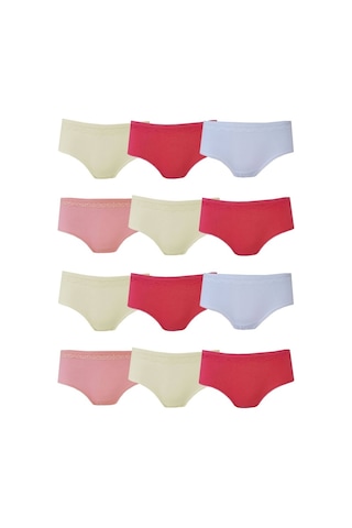 Tutku Iç Giyim 12Li Kız Çocuk Pınar Bato Pamuklu Slip Külot