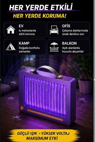 Elektrikli Sinek Öldürücü Lamba Şarjlı, Sessiz, Led Işıklı Etkili Koruma Aklby-bsva58