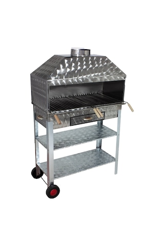 Metehan MTH-209 Geniş Aile Boy - Davlumbazlı - Lama Izgaralı - İki Tekerlekli Mangal