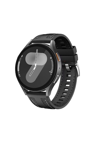 Sneezy Samsung Galaxy Uyumlu Watch 7 44mm 40mm Metal Tokalı Dikiş Detaylı Şık Dokuma Silikon Kordon