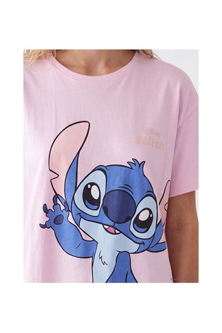 Lcw Young Pembe Stitch Baskılı Kadın Pijama Takım