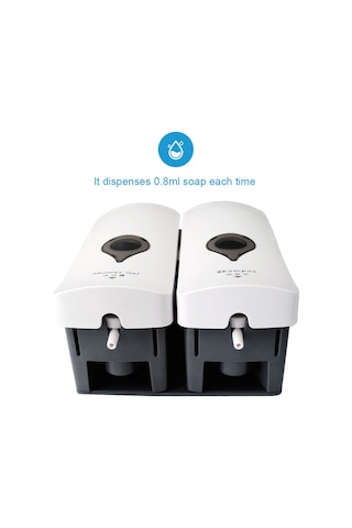 Reedark Duş Jeli & Şampuan İçin Deliksiz Çift Başlı Duvar Sabunluk - 300ml X 2, Pratik Ve Şık Beyaz