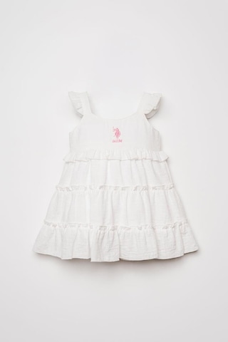 U.S. Polo Assn. Kız Bebek Elbise Beyaz-2276 Beyaz