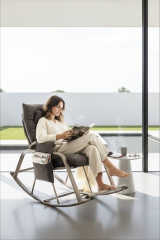 Metatek Sallanan Sandalye, Minderli Baba Koltuğu, Metal Tv Koltuğu, Dinlenme Koltuğu, Emzirme Koltuğu Antrasit