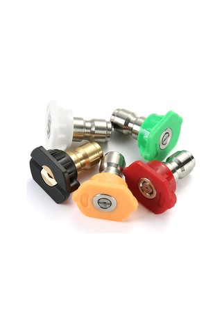 Youmex 5'li Basınçlı Yıkama Nozul Seti - 0,15,25,40 Derece + Köpük Nozulu - Hızlı Bağlantı