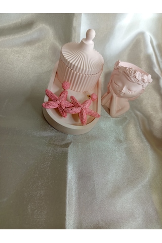 Pembe Deniz Yıldızı Küpe
