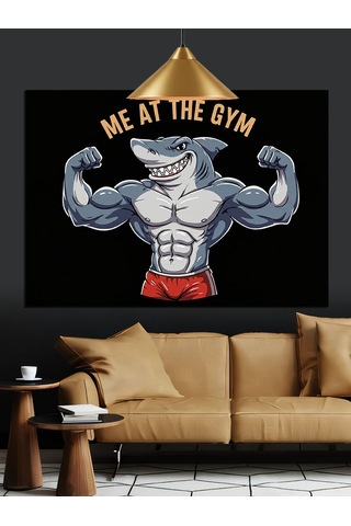 Me At The Gym Yazısı Dekoratif Kanvas - Mdf Ahşap Tablo