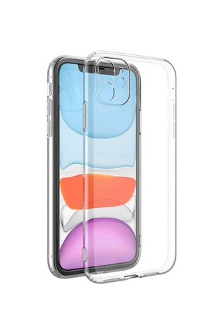 Apple Uyumlu iPhone 11 Kamera Korumalı Soket 3D Şeffaf Silikon Kılıf 411985305