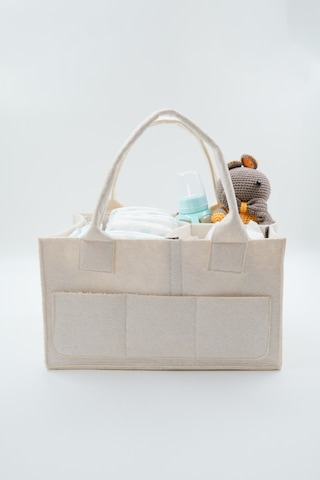 Jasper Sade Bej Keçe Anne Bebek Bakım Çantası Organizer Bej