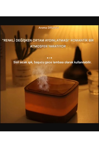 Qasul Gece Lambası Kumandalı Taşınabilir Ultrasonik Nemlendirici Beyaz