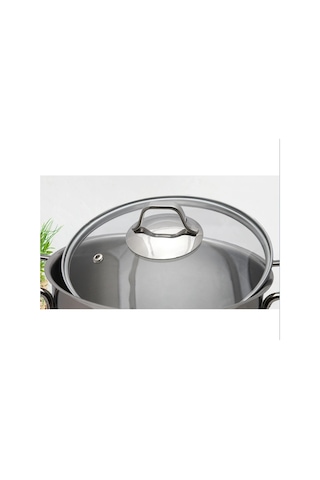 Gülsan Mega İnox 18cm Derin Tencere Cam Kapak Inox