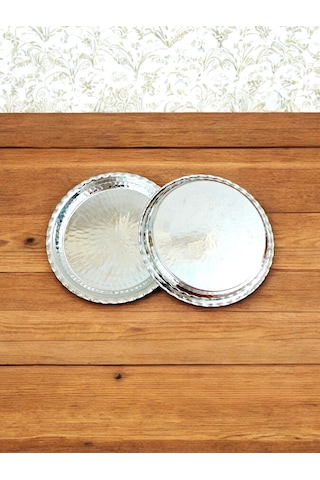 Modabakir Bakır Servis Tabak, Künefe Tepsi 18 Cm Model:4653987p Gri