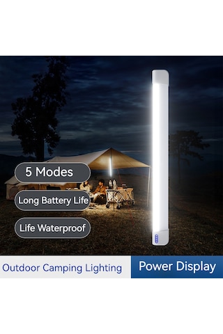 Suofeng Led Kamp Feneri 40cm 5 Işık Modu Parlak-ıslak-üst-dünya-alt Manyetik Usb Şarjlı Su Geçirmez 1800mah Ly-1003b Gümüş