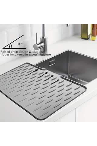 Trendooze Gaojunshop01 Kaymaz Siyah Silikon Altlık 15.75x12.6 Isıya Dayanıklı Mutfak Ürünü